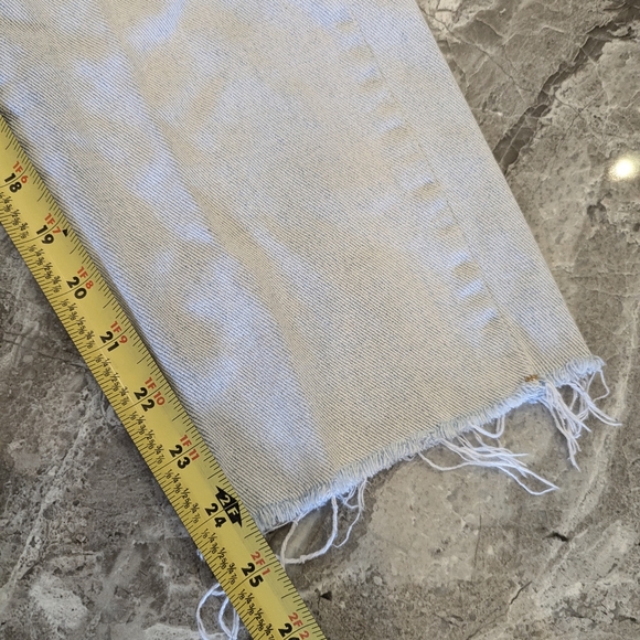 Pacsun Mom Jeans Light Wash Raw Hem Denim High Rise straight sz 28 grunge boho - Picture 12 of 12